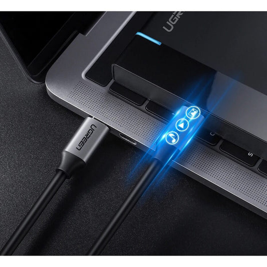 USB-C Data- en oplaadkabel - USB-C UGREEN USB-C US161, 60W, 1,5m, Grijs