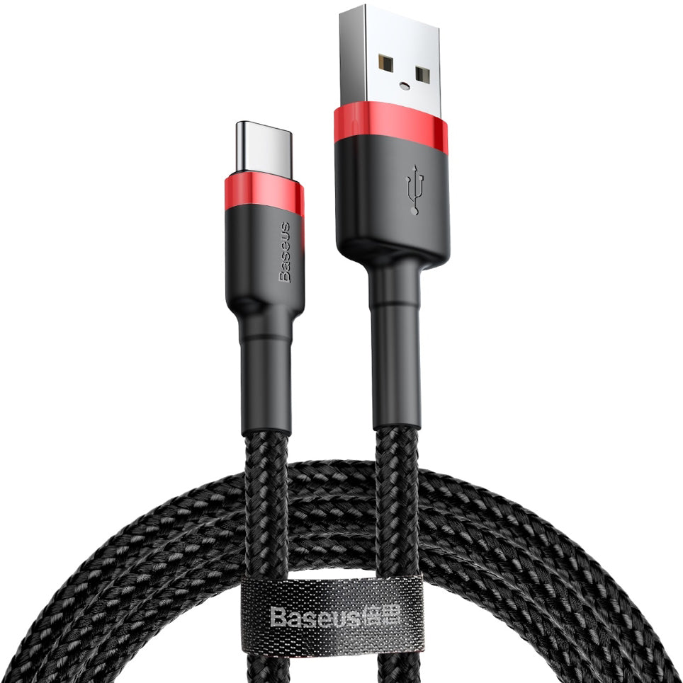 Data- en Oplaadkabel USB-A - USB-C Baseus Cafule, 60W, 0.5m, Rood CATKLF-A91