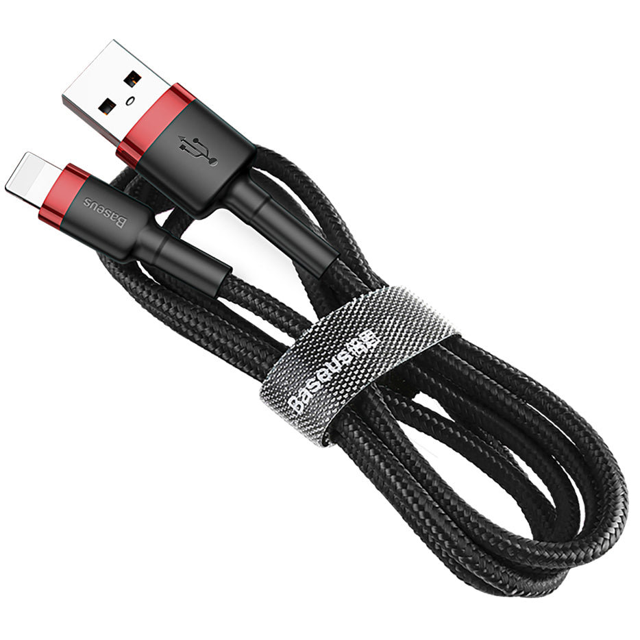 USB-A - Lightning Baseus Cafule Data- en Oplaadkabel, 18W, 0.5m, Rood CALKLF-A19
