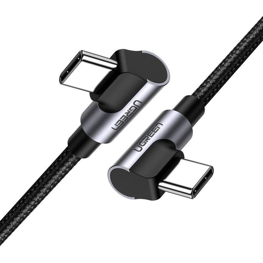 USB-C data- en oplaadkabel - USB-C UGREEN US323 USB-C schuin, 60W, 1m, Zwart