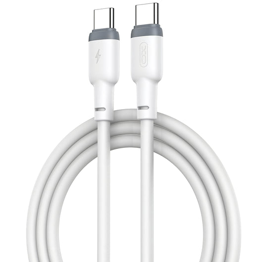 USB-C data- en oplaadkabel - USB-C XO Design NB208B, 60W, 1m, Wit
