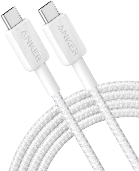 USB-C data- en oplaadkabel - USB-C Anker 322, 60W, 0,9m, Wit A81F5G21