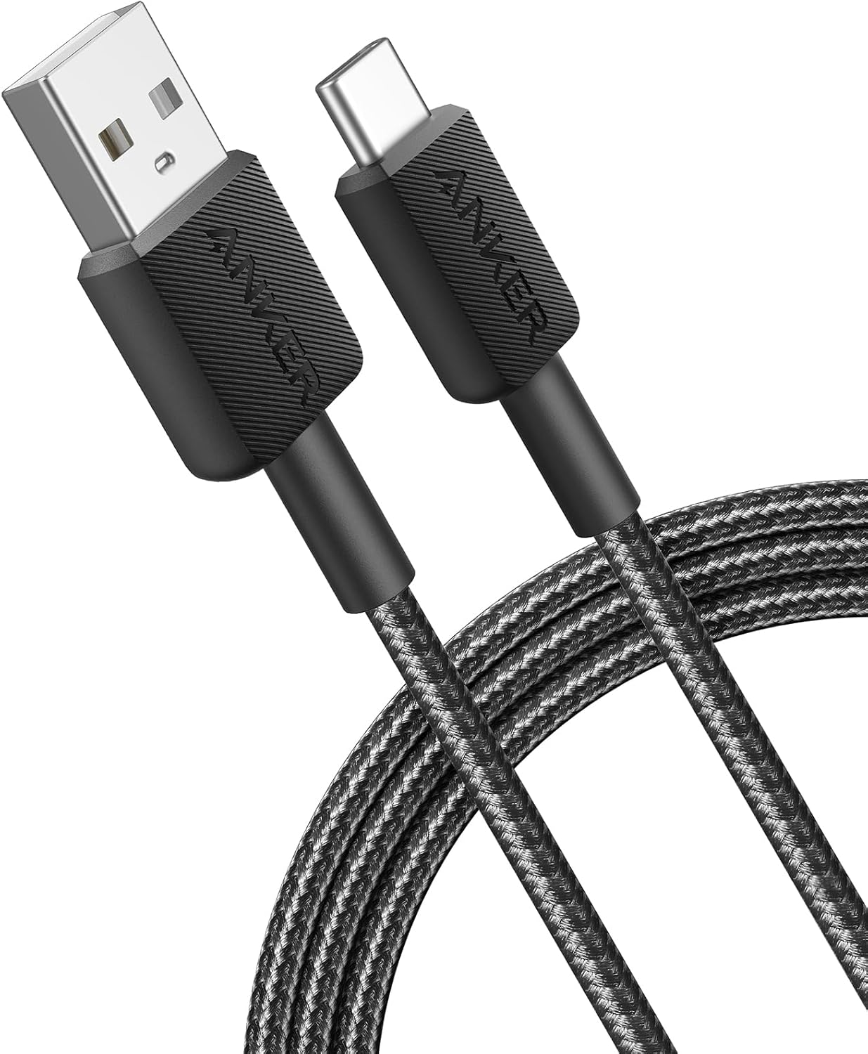 USB-A - USB-C Anker 322 Data- en Oplaadkabel, 18W, 1.8m, Zwart A81H6G11