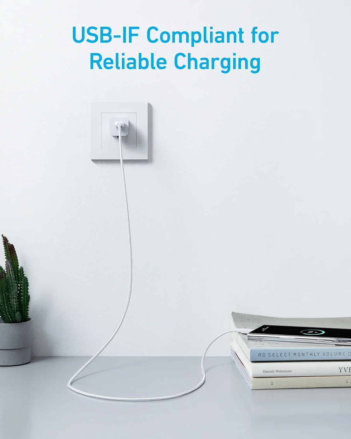 USB-A - USB-C Anker 322 Data- en Oplaadkabel, 18W, 0.9m, Wit A81H5G21