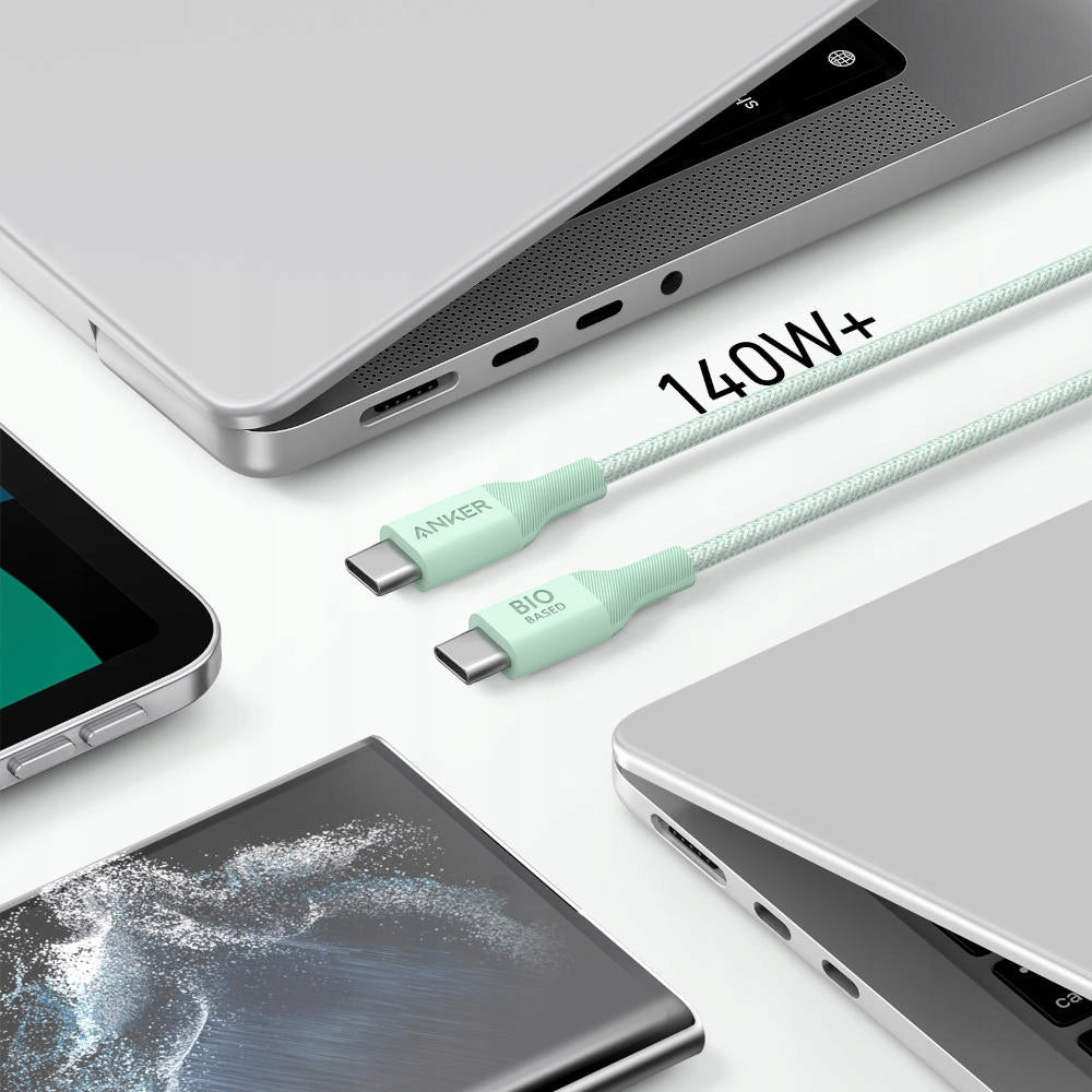 USB-C Data- en Oplaadkabel - USB-C Anker 544, 140W, 1.8m, Groen A80F6H61
