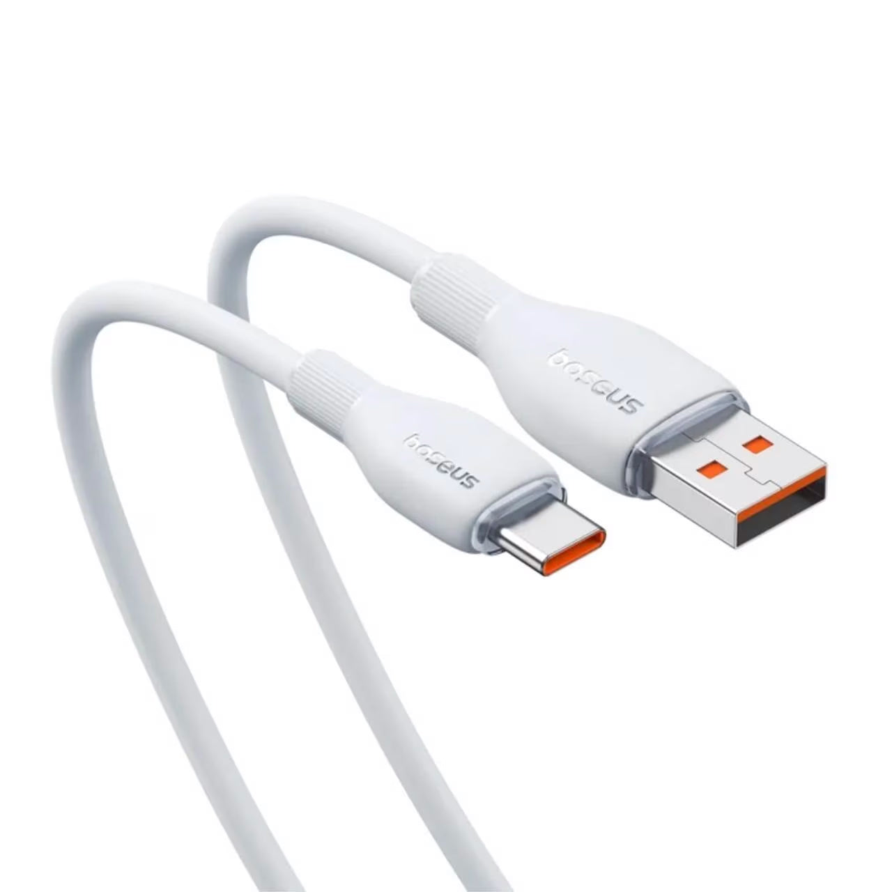 Data- en Oplaadkabel USB-A - USB-C Baseus Pudding, 100W, 1.2m, Wit