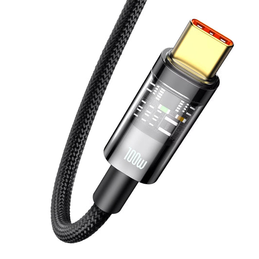 Data- en Oplaadkabel USB-A naar USB-C Baseus Explorer, 100W, 2m, Zwart CATS000301