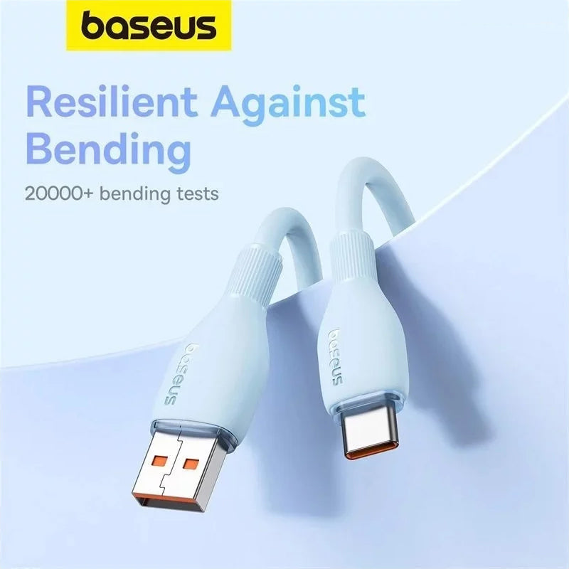 Data- en Oplaadkabel USB-A - USB-C Baseus Pudding, 100W, 1.2m, Blauw P10355703311-00
