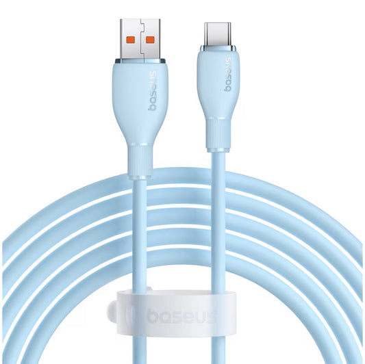 Data- en Oplaadkabel USB-A - USB-C Baseus Pudding, 100W, 2m, Blauw P10355703311-01