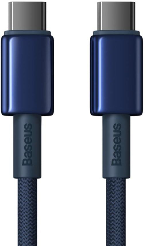 USB-C - USB-C Data- en Oplaadkabel Baseus Tungsten Gold, 100W, 1m, Marineblauw P10319800321-03