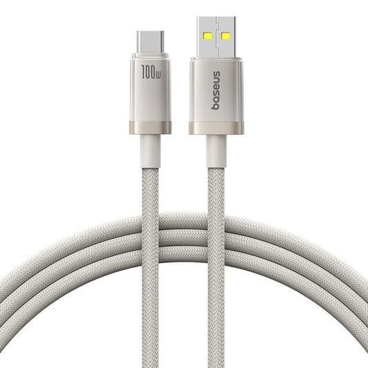 Data- en Oplaadkabel USB-A - USB-C Baseus Titanium, 100W, 1m, Zilver P10378102G21-00