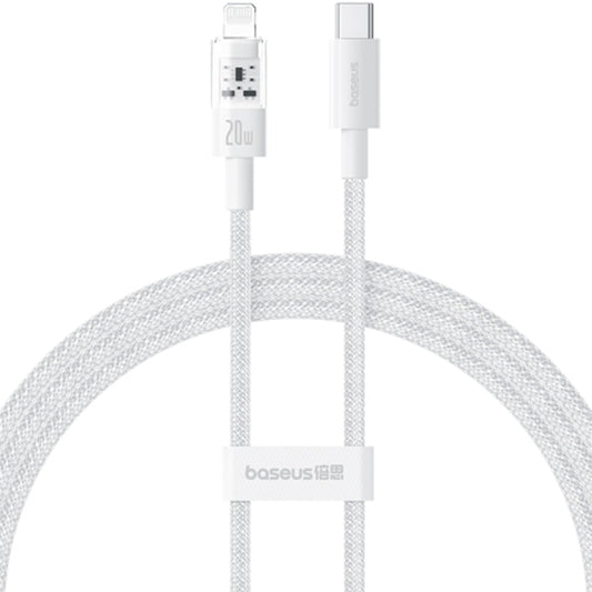 Data- en Oplaadkabel USB-C - Lightning Baseus Gem, 20W, 1m, Wit P10373001211-00