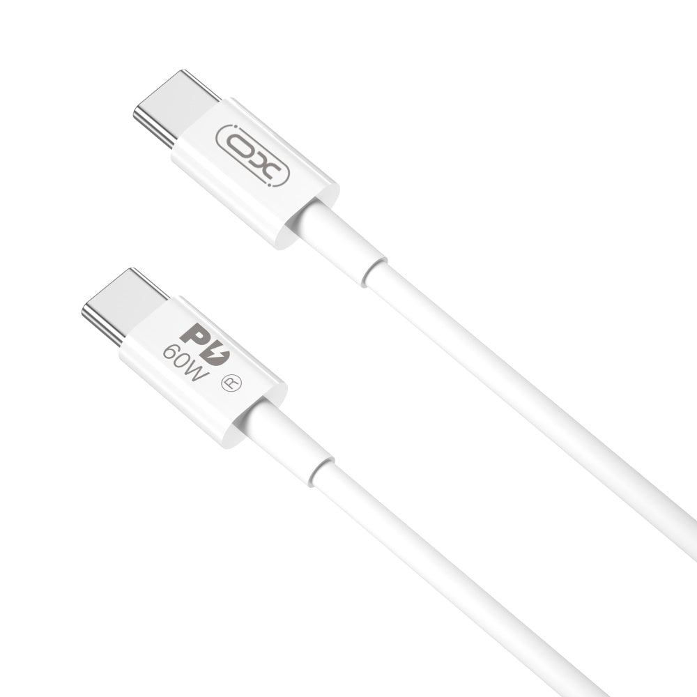 Data- en Oplaadkabel USB-C - USB-C XO Design NB-Q190A, 60W, 1m, Wit