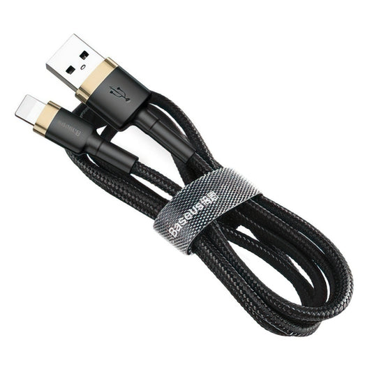 USB-A - Lightning Data en Oplaadkabel Baseus Cafule, 18W, 3m, Goud CALKLF-RV1