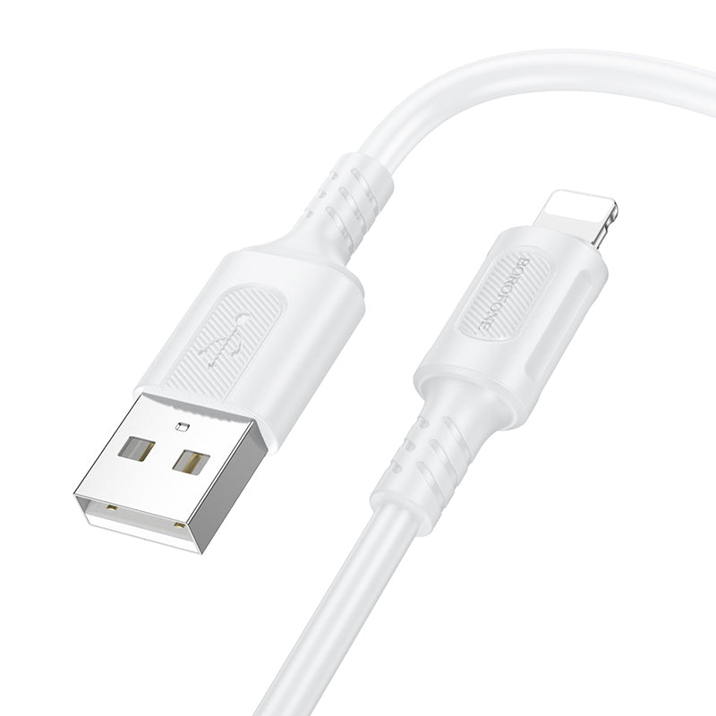 USB-A - Lightning Data- en Oplaadkabel Borofone BX111 Feliz, 18W, 1m, Wit