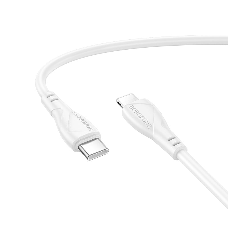 USB-C Data- en Oplaadkabel - USB-C Borofone BX121 Energy, 60W, 1m, Wit