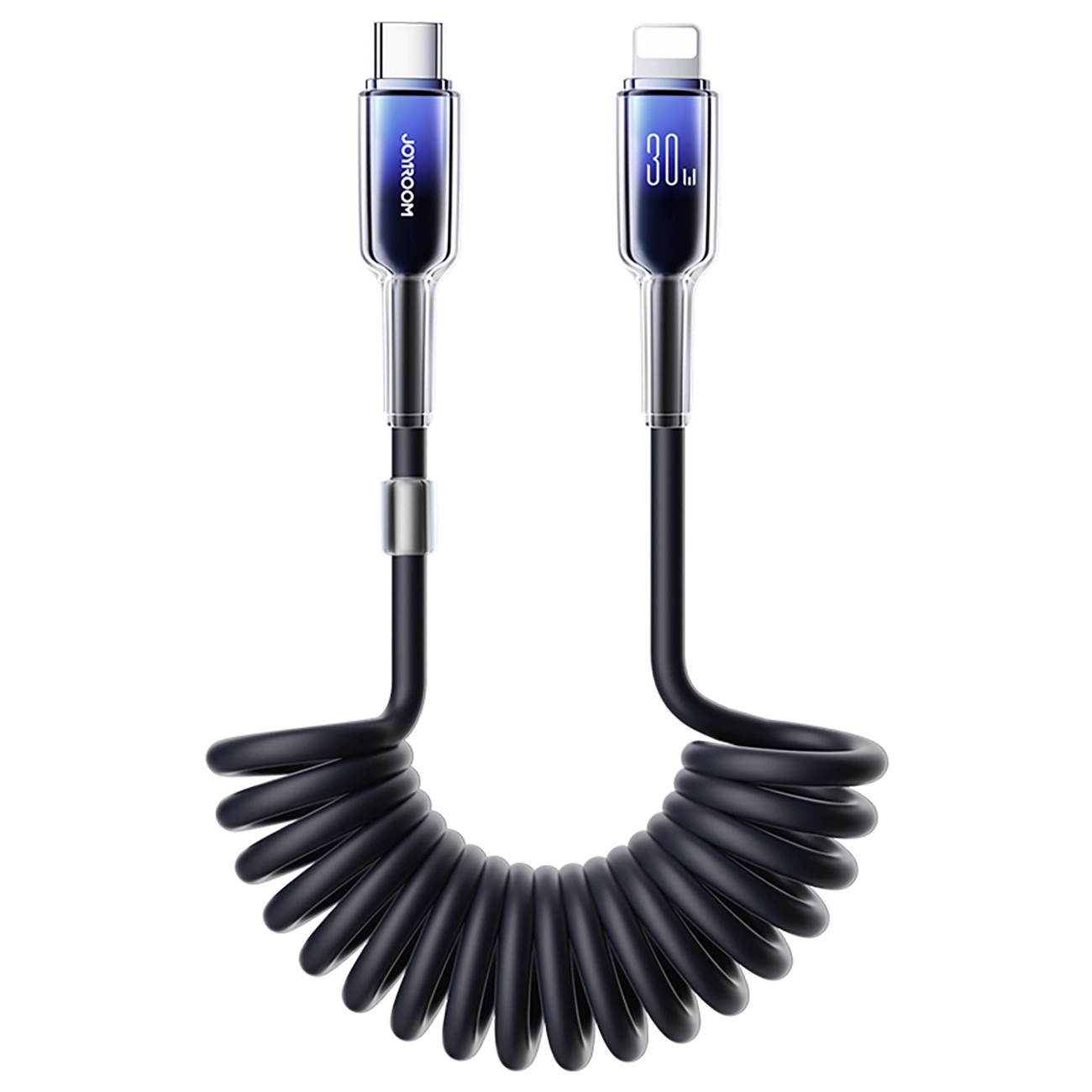 USB-C - Lightning Data- en Oplaadkabel Joyroom S-A43 Crystal, 30W, 1.5m, Zwart
