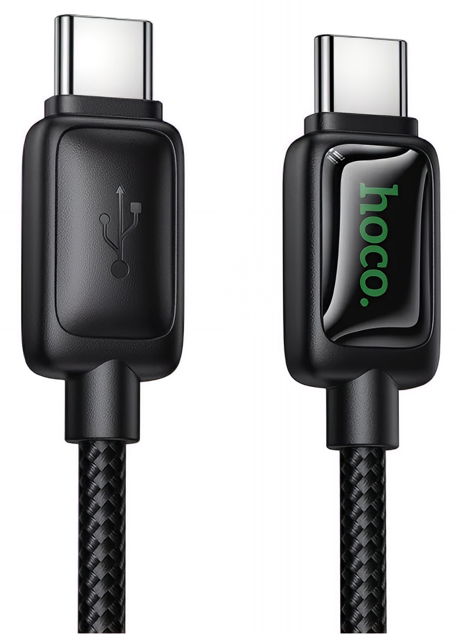 USB-C Data- en Oplaadkabel - USB-C HOCO U146, 60W, 1.2m, Zwart
