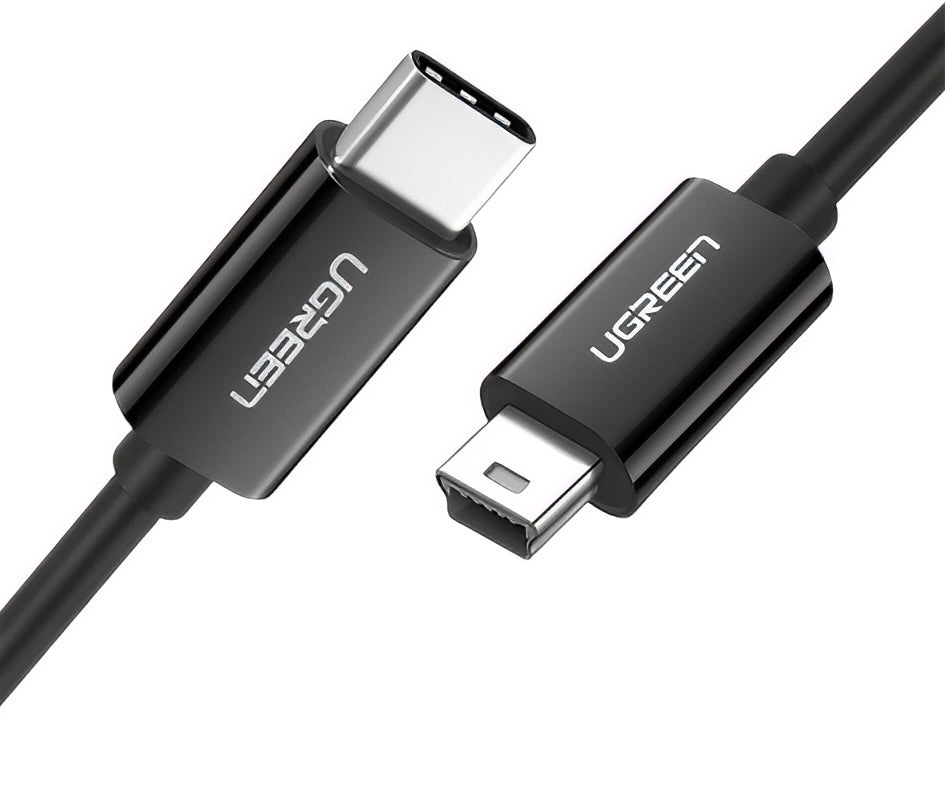 USB-C to miniUSB Data and Charging Cable UGREEN US242, 18W, 1m, Black