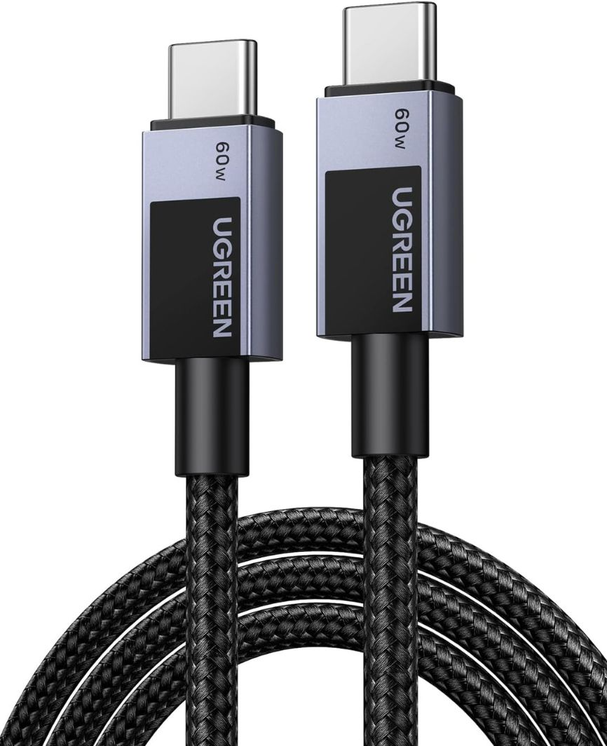 USB-C Data- en Oplaadkabel - USB-C UGREEN L524, 60W, 2m, Gri