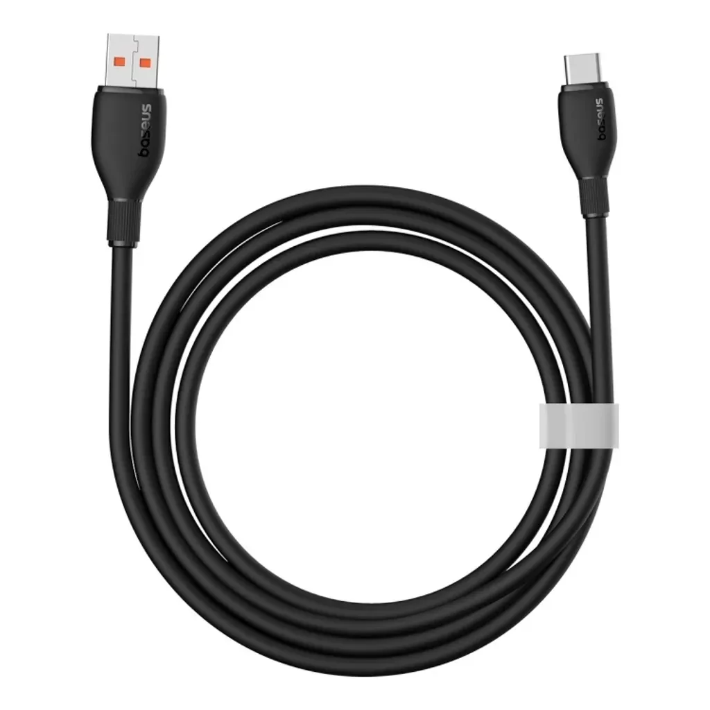 Data- en Oplaadkabel USB-A - USB-C Baseus Pudding, 100W, 1.2m, Zwart P10355703111-00