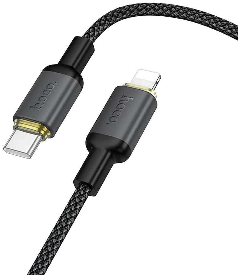 USB-C - Lightning Datakabel en Oplaadkabel HOCO X128 Benefit, 30W, 1m, Zwart