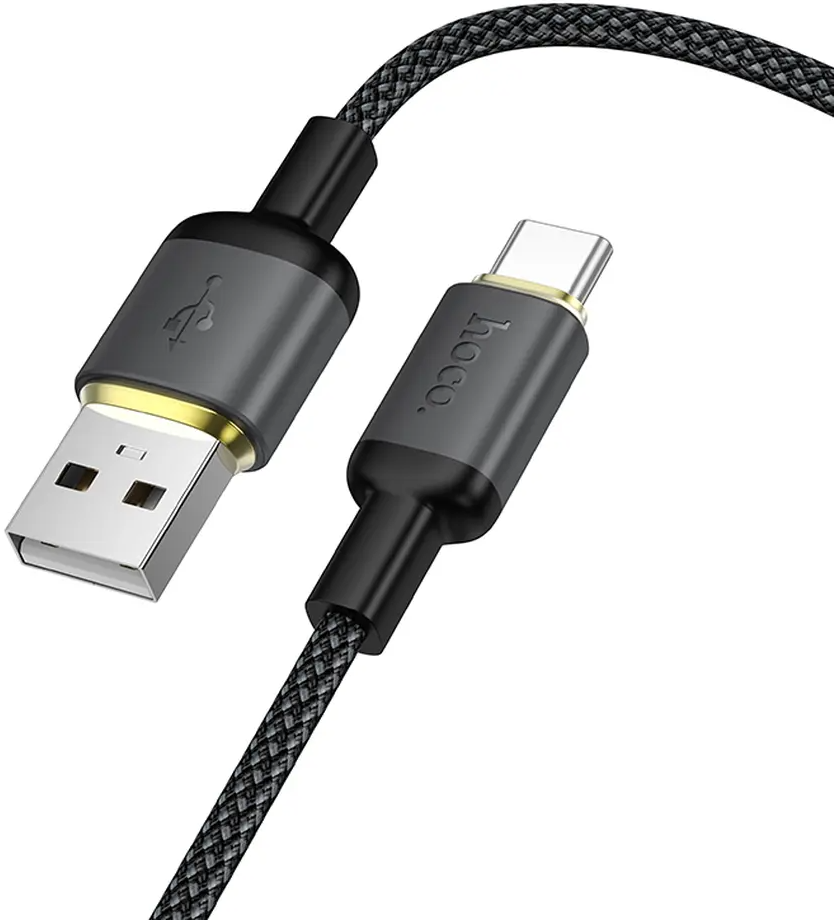 USB-A - USB-C Datakabel en Oplaadkabel HOCO X128 Benefit, 36W, 1m, Zwart