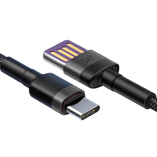 Data- en oplaadkabel USB-A - USB-C Baseus HW Snelladen, 100W, 1m, Grijs CATKLF-PG1 CATKLF-PG1