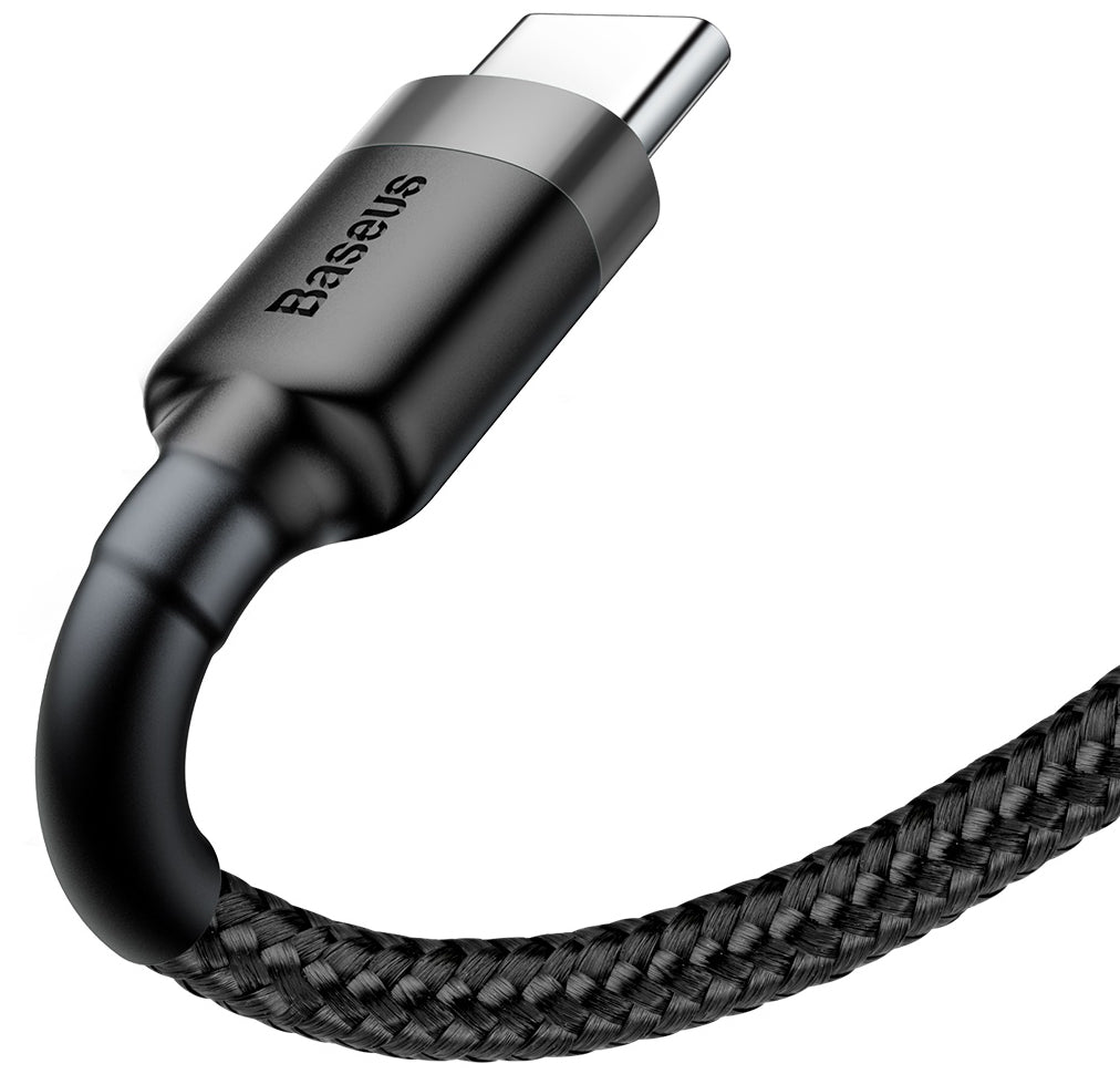 Data- en Oplaadkabel USB-A - USB-C Baseus Cafule, 60W, 1m, Grijs CATKLF-BG1