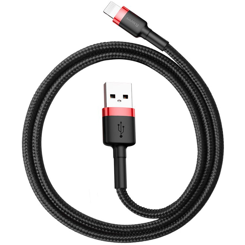 USB-A - Lightning Baseus Cafule Data- en Oplaadkabel, 18W, 0.5m, Rood CALKLF-A19