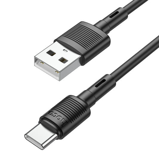 Data- en Oplaadkabel USB-A - USB-C HOCO X83 Victory, 20W, 1m, Zwart