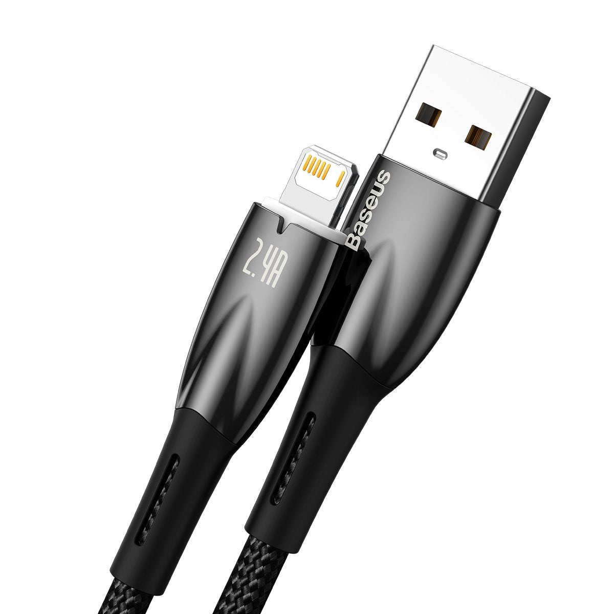 Baseus Glimmer Series USB-A - Lightning Data- en oplaadkabel, 20W, 2m, Zwart