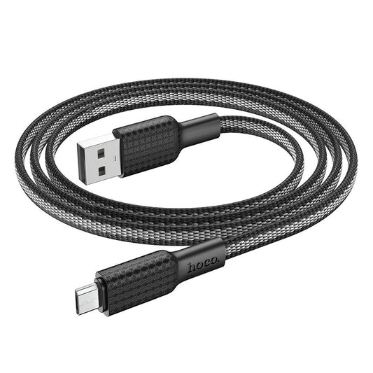 HOCO X69 USB-A - microUSB data- en oplaadkabel, 18W, 1m, Zwart