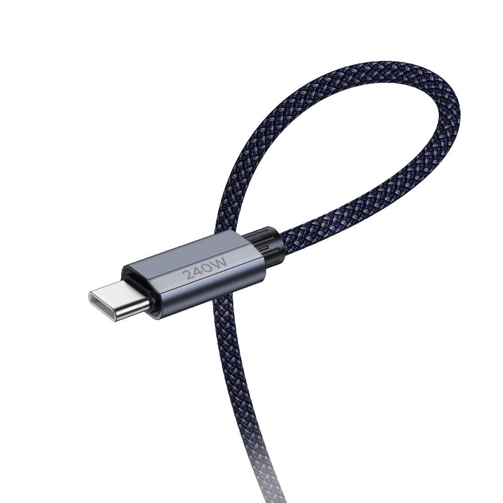 USB-C Data- en Oplaadkabel - USB-C HOCO U134, 240W, 1.8m, Gri