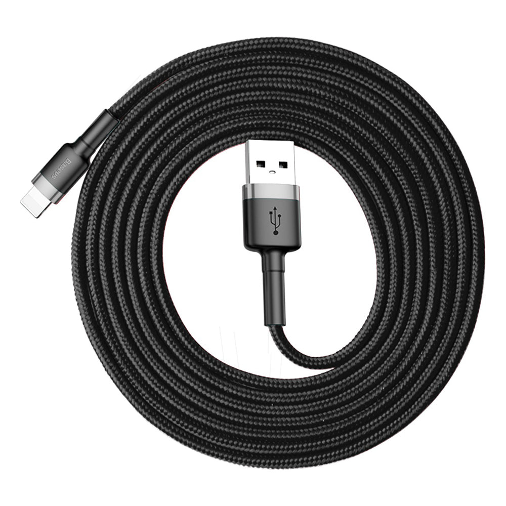 USB-A - Lightning Data en Oplaadkabel Baseus Cafule, 18W, 2m, Grijs CALKLF-CG1