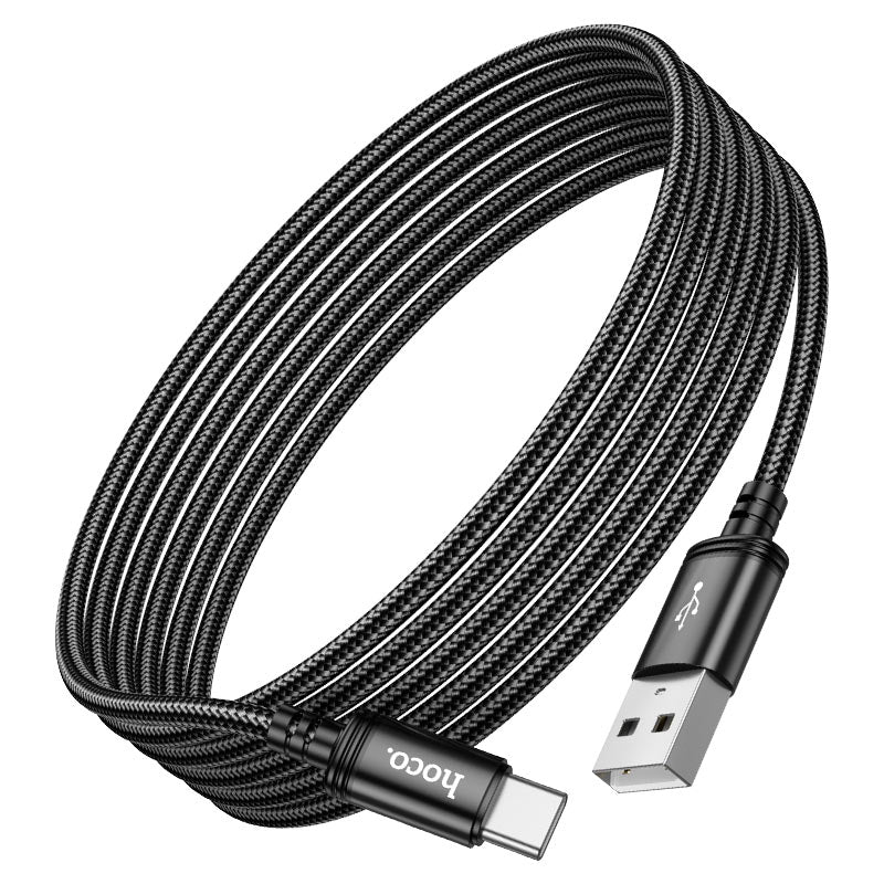 USB-A - USB-C Data- en Oplaadkabel HOCO X91, 18W, 3m, Zwart