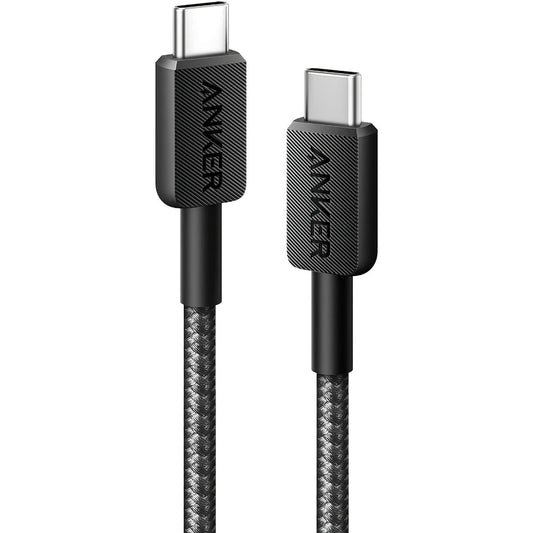 USB-C data- en oplaadkabel - USB-C Anker 322, 60W, 1,8 m, zwart A81F6G11