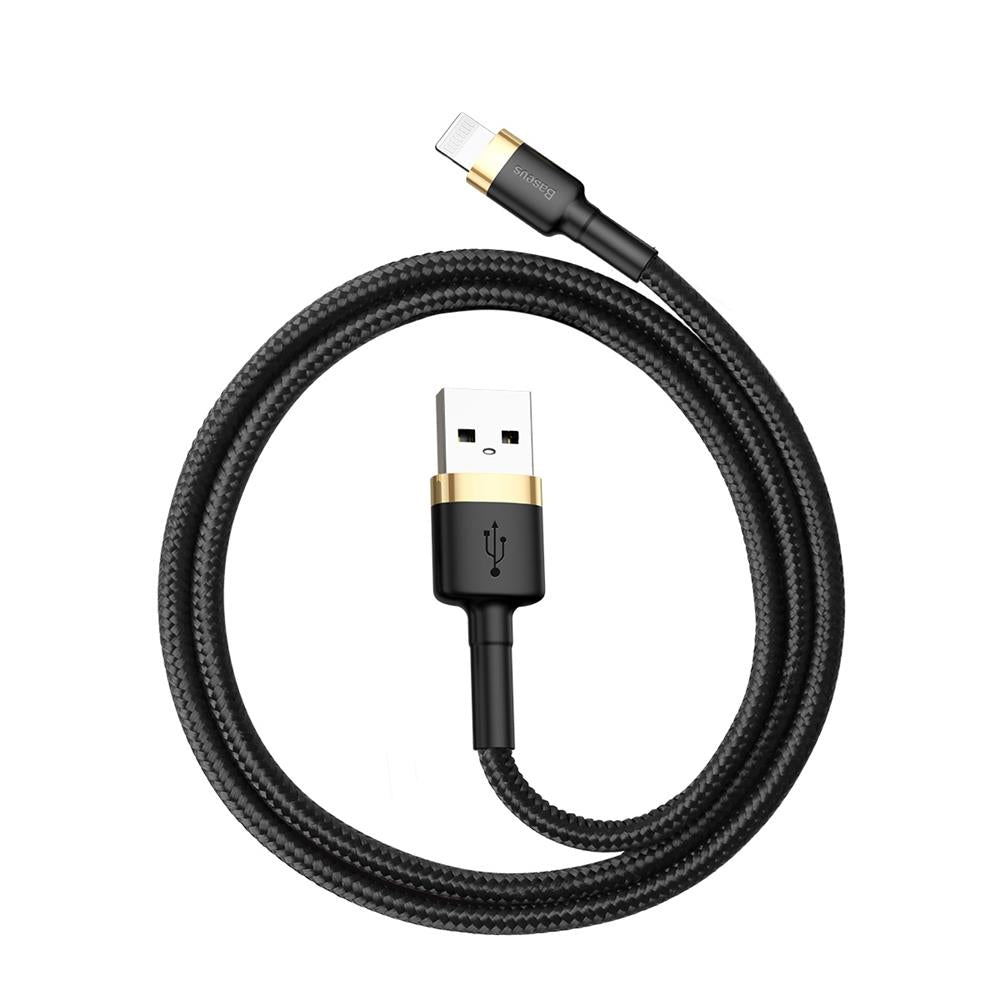 USB-A - Lightning Baseus Cafule Data- en Oplaadkabel, 18W, 1m, Goud CALKLF-BV1