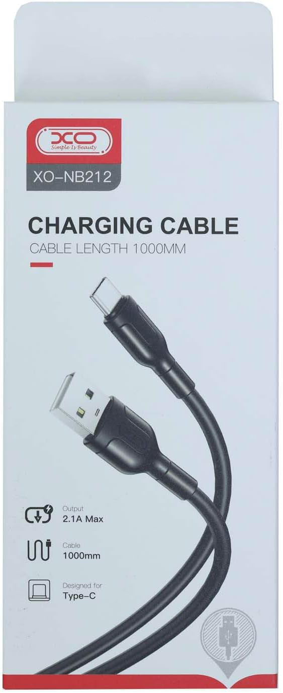 USB-A - microUSB data- en oplaadkabel XO Design NB212, 18W, 1m, Zwart
