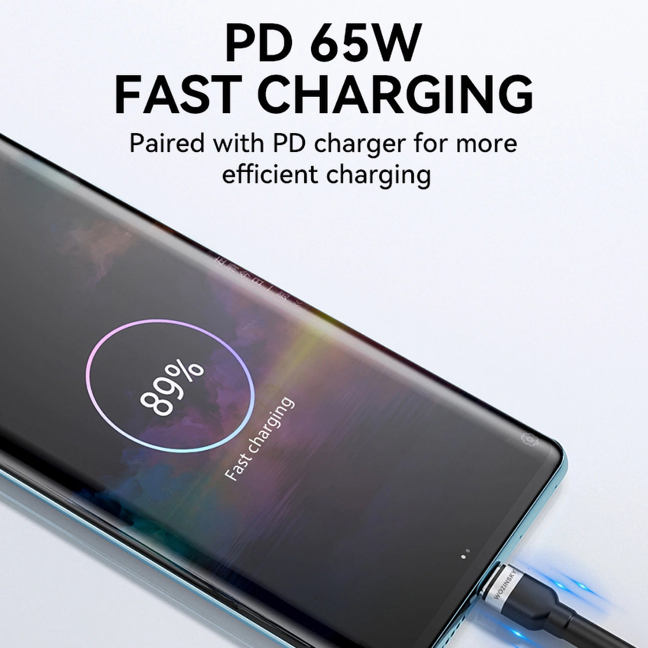 USB-C Data- en Oplaadkabel - USB-C WZK WNBCC2, 65W, 2m, Zwart
