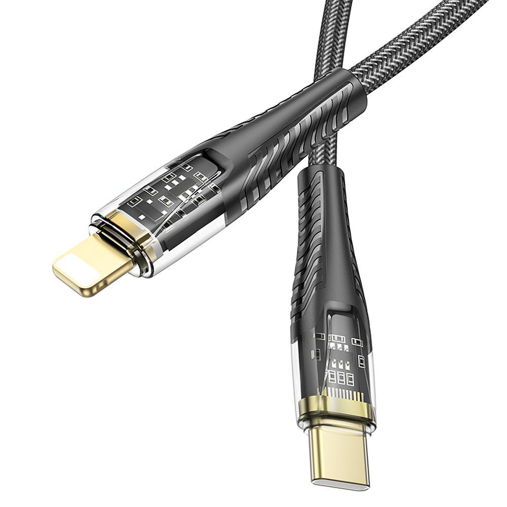 USB-C - Lightning Data- en Oplaadkabel HOCO U121, 27W, 1.2m, Zwart