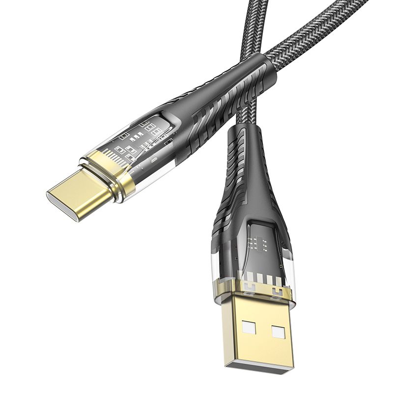 Data- en Oplaadkabel USB-A - USB-C HOCO U121, 18W, 1.2m, Zwart