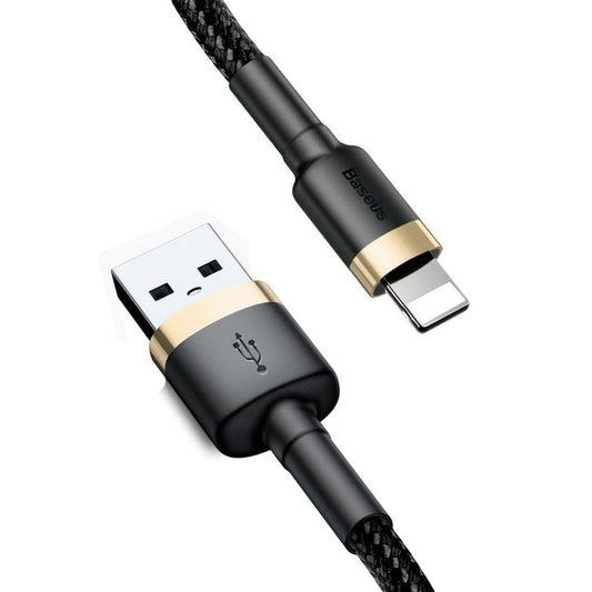 USB-A - Lightning Data en Oplaadkabel Baseus Cafule, 18W, 3m, Goud CALKLF-RV1