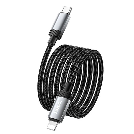 USB-C - Lightning datakabel en oplaadkabel HOCO X117, 27W, 1m, Zwart