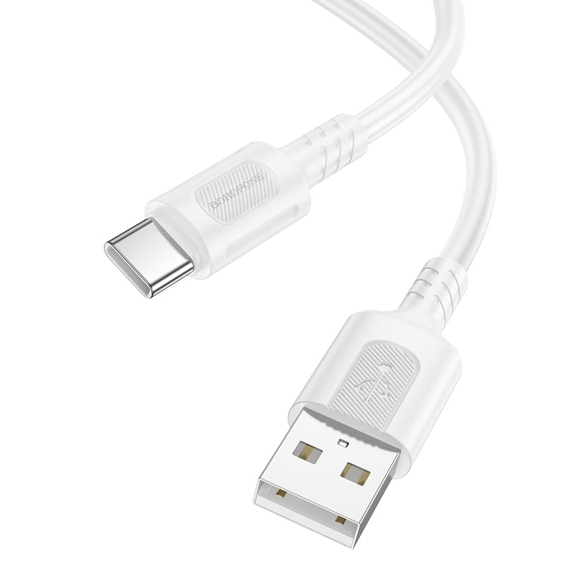 USB-A - USB-C Borofone BX111 Feliz Data- en Oplaadkabel, 20W, 1m, Wit