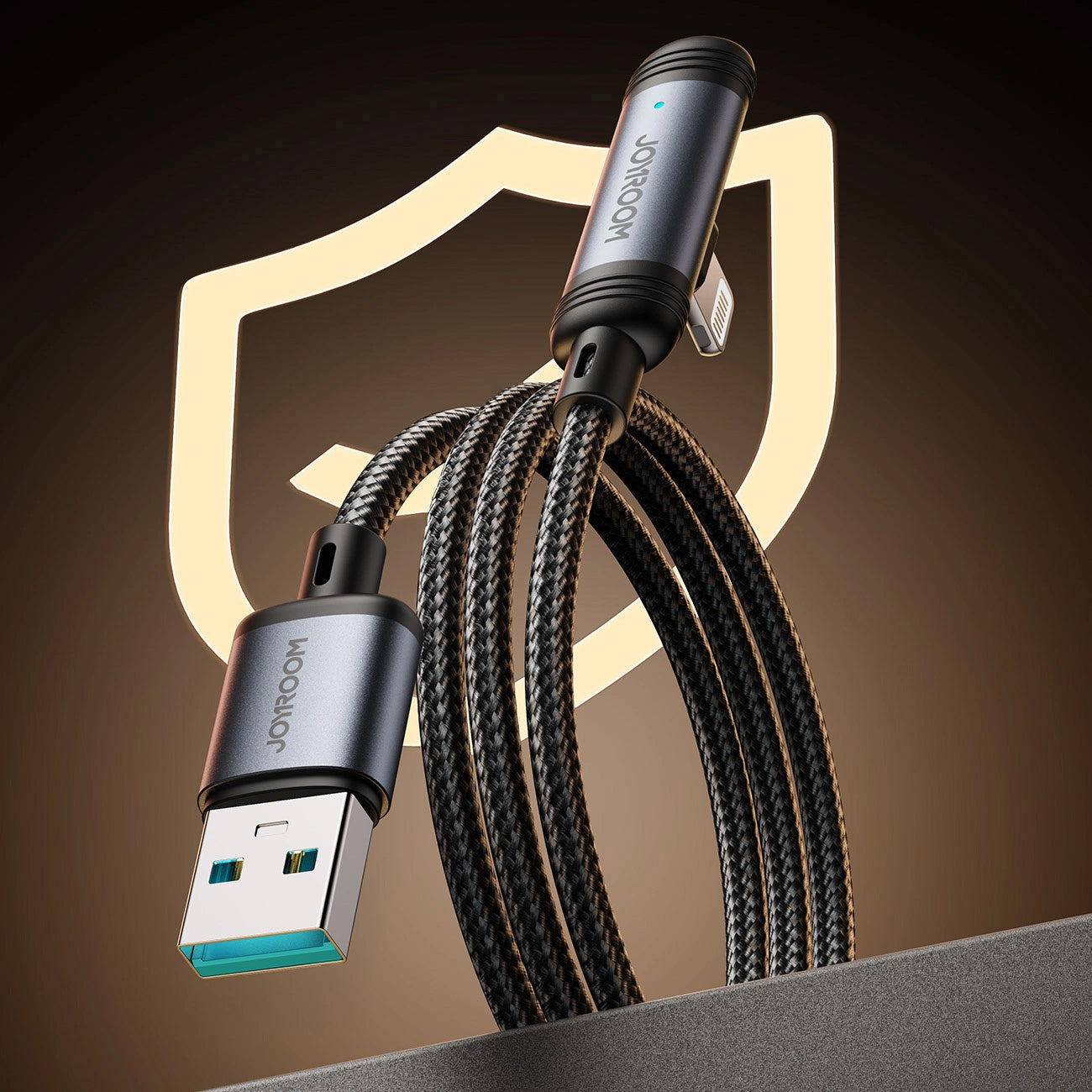 Data- en Oplaadkabel USB-A - USB-C Joyroom S-A56 EnjoyX Angled, 20W, 1.2m, Zwart