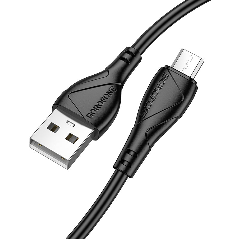 USB-A - microUSB Data- en Oplaadkabel Borofone BX121 Energy, 18W, 1m, Zwart