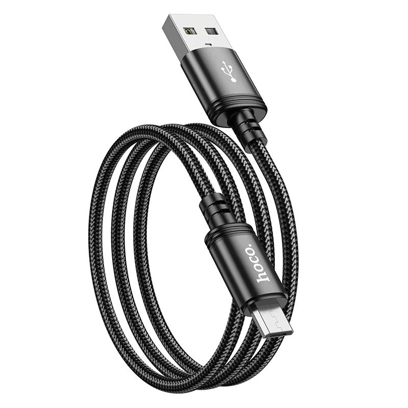 USB-A - microUSB Data- en Oplaadkabel HOCO X89, 18W, 1m, Zwart