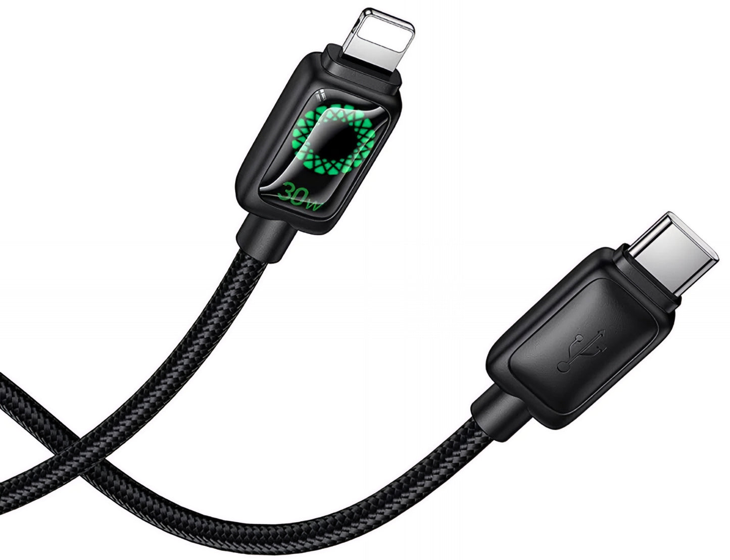 USB-C - Lightning Data en Oplaadkabel HOCO U146, 30W, 1.2m, Zwart