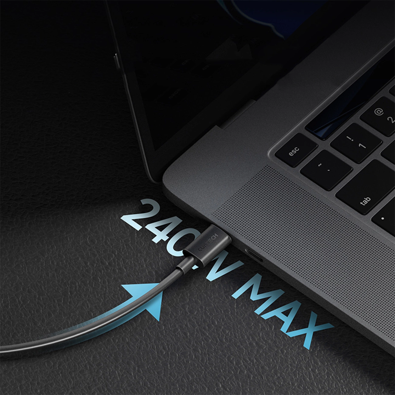 USB-C Data- en Oplaadkabel - USB-C Cuktech, 240W, 1.5m, Zwart CKCTC615NCBK
